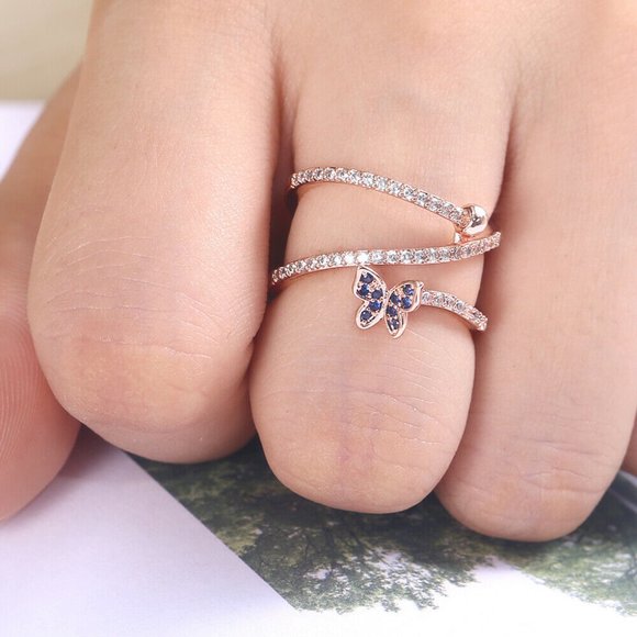 Charm BttuerflyRose Gold Filled Ring New